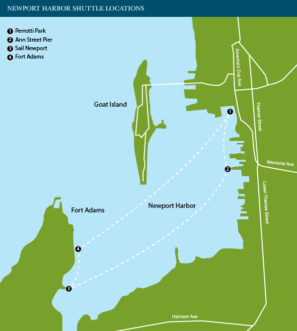 Newport Harbor Shuttle Map